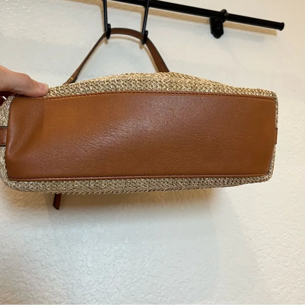 Jessica Simpson Lacey Faux Leather Hobo Bag in Natural Straw